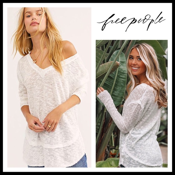 FREE PEOPLE BOHO PULLOVER V-NECK TUNIC TOP A3C - Picture 3 of 15